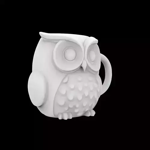 Cute Owl Mug Figurine 3D Print Model
