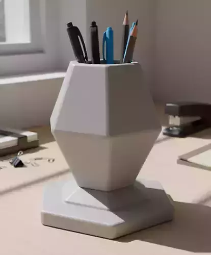 Geometric Pen Stand 3D Print Model