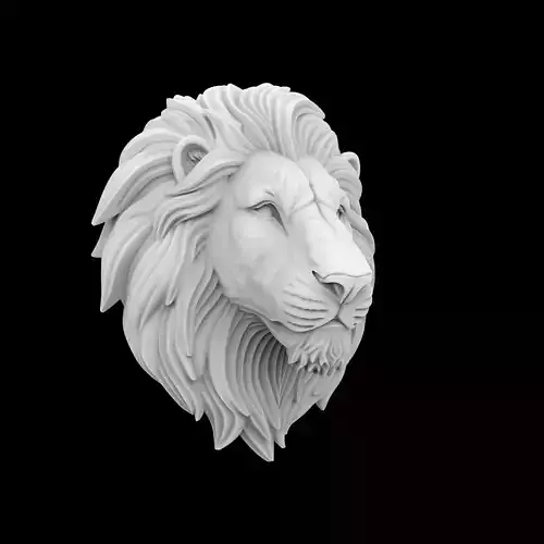 Lion Guardian Sculpture 3D Print Model