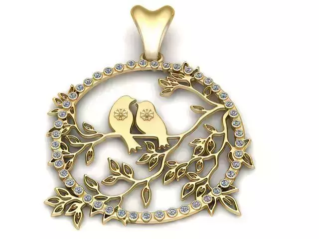 Love Birds Pendant 3D Printable Model