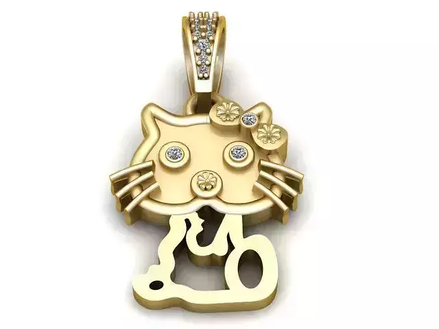 Cat Pendant 3D Printable Model
