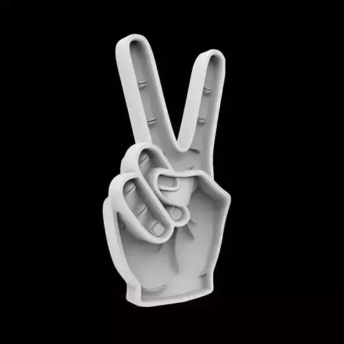 Peace Hand Symbol 3D Print Model