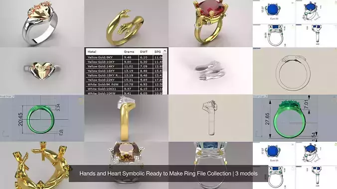 Hands and Heart Symbolic Ready to Make Ring File Collection