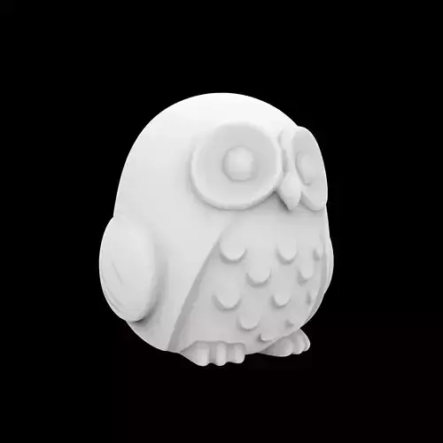 Round Owl Sculpture 3D Print Model