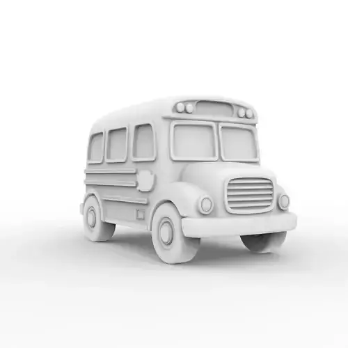 School Bus Piggy Bank 3D Print Model