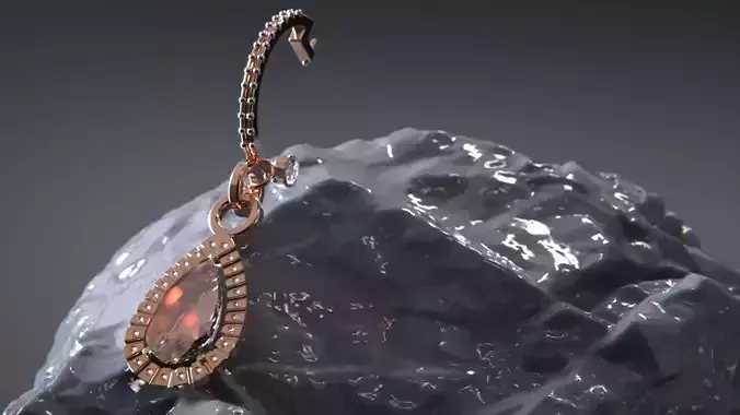 Diamond Earring gold rose ladies design future STL