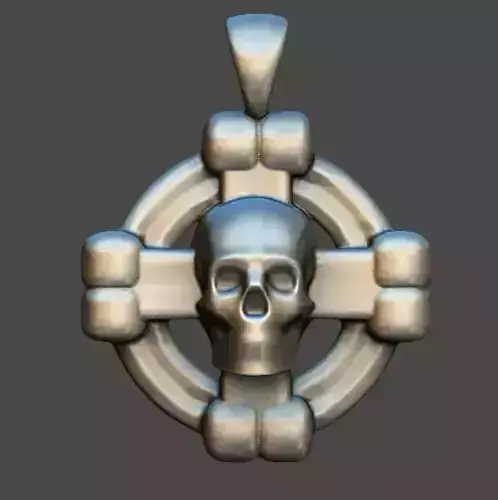 Shinigami Demon Skull Cross  High Detail 3D Printable Model