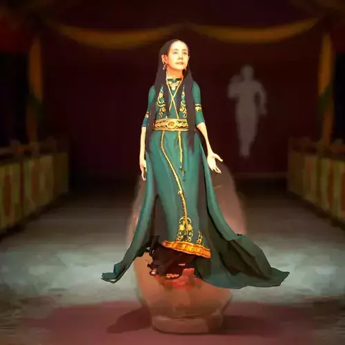 Elegant Green Dress model pack