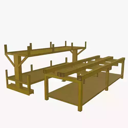 Sling storage rack Low-poly 3D model