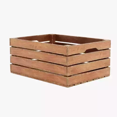 Wooden Box V1 - Open Slatted Storage Crate