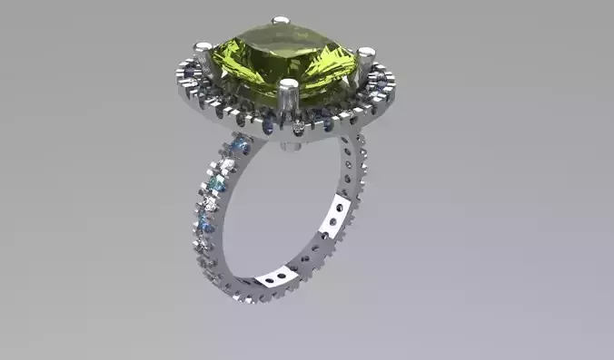 Engagement Ring with Large Cushion Cut