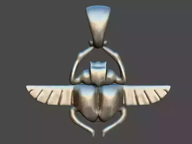 Egyptian Scarab Beetle Pendant OBJ 3D Printable Jewelry Model