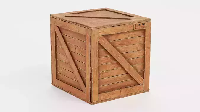 Wooden Crate V1 - Storage Box with Packaging Icons