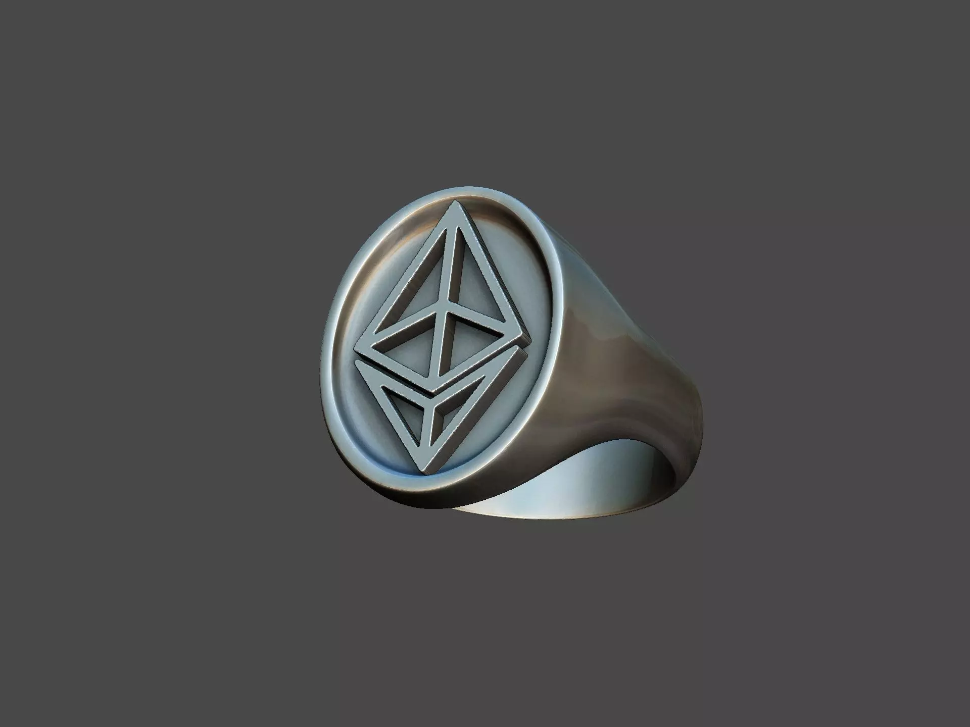 Ethereum Ring OBJ 3D Printable Jewelry Model Crypto 3D print model