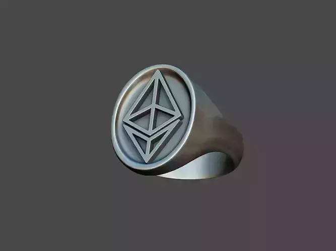 Ethereum Ring OBJ 3D Printable Jewelry Model Crypto