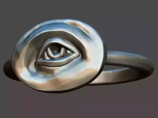 Stylized Eye Ring  OBJ 3D Printable Modern Jewelry Model