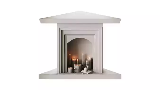 Corner Fireplace with Candles