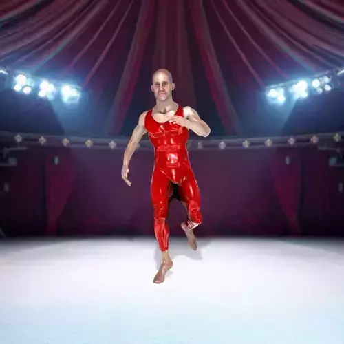 Red Athlete Bodysuit model pack