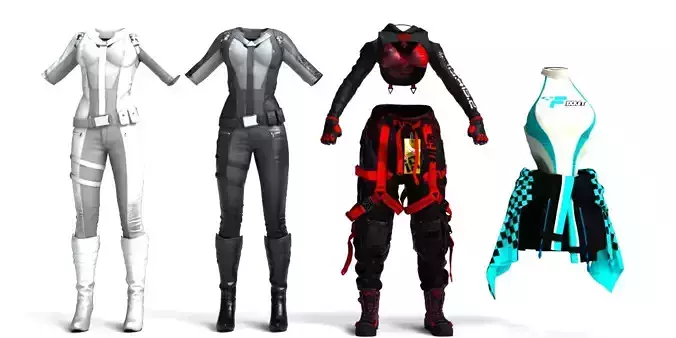 3 Pack Of Womens Rigged Dresses Outfit Collection