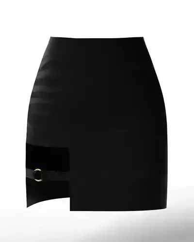 Black Strap Mini Skirt