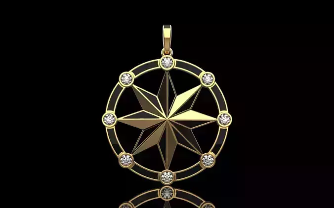 Eight Side  octagon Star Pendant model 1430
