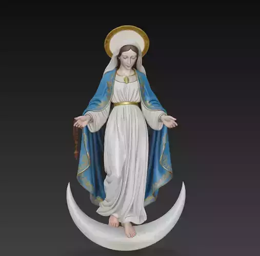 Crescent Moon Madonna - Detailed Holy Virgin Statue