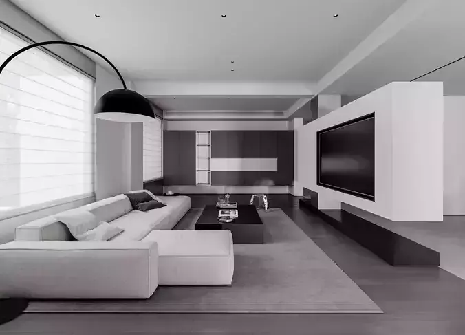 Modern living room dining room interior scenes 