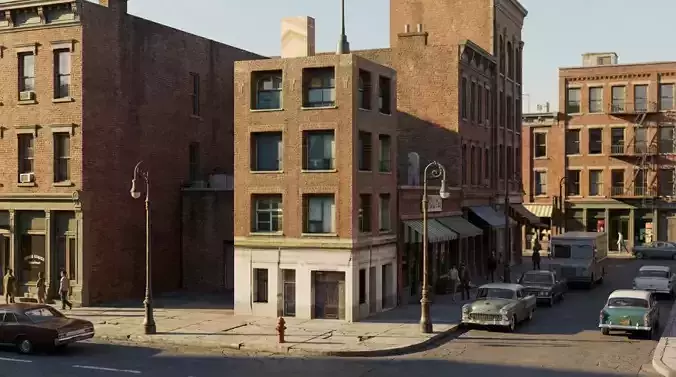 Mid Poly Old Brick City Building