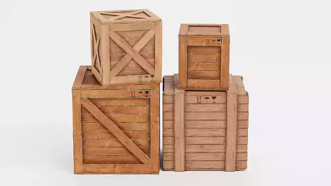 -Wooden Crates Set V1-