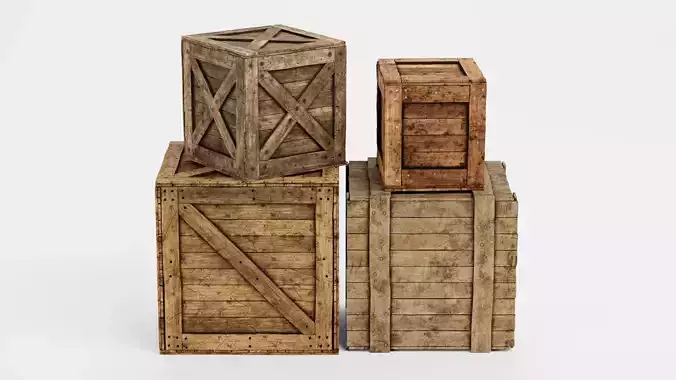 -Wooden Crates Set V3-