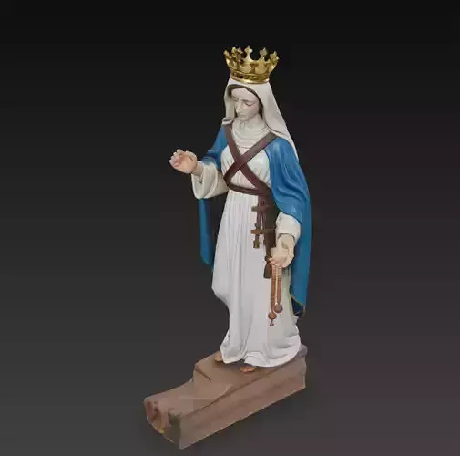 Crowned Virgin Mary Statue  - Sacred Religious Sculpture