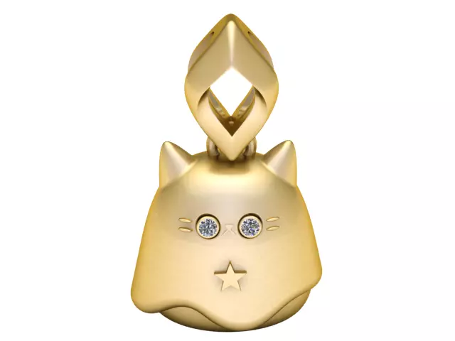 Cat Star Charm 3D Printable Pendant Model 3D print model