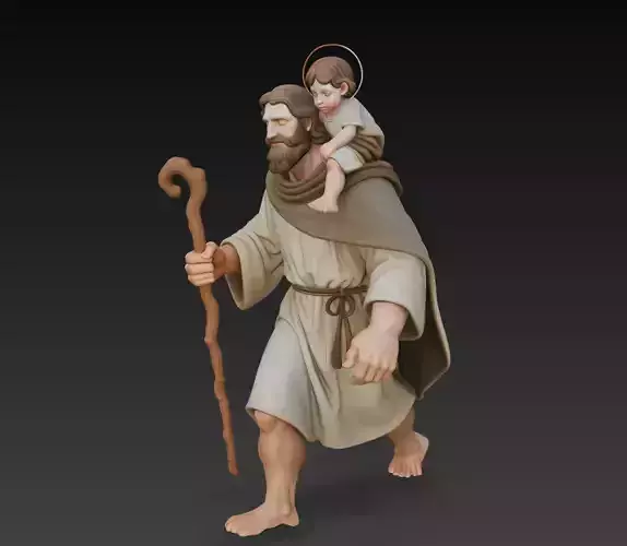 Saint Joseph Walking With Child - Religious Statue