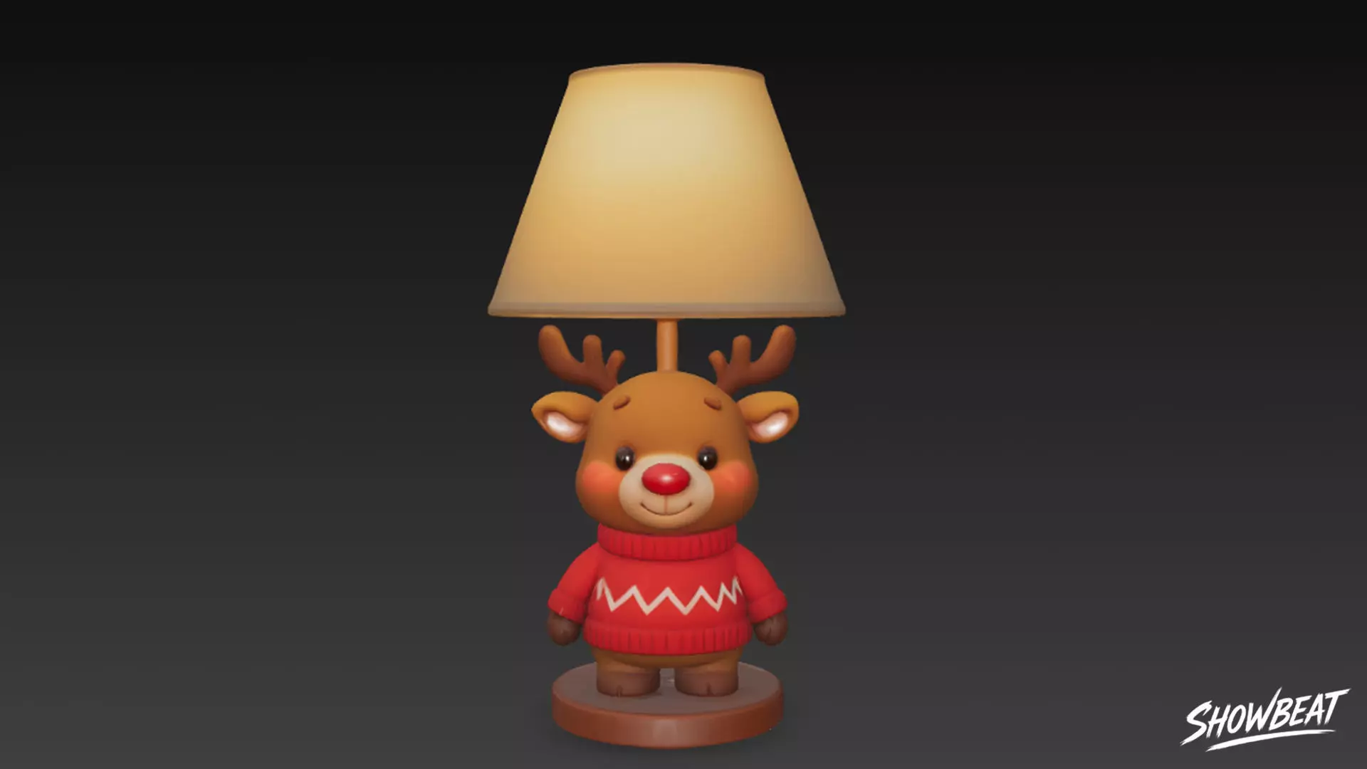 Reindeer Table Lamp Low-poly 3D model