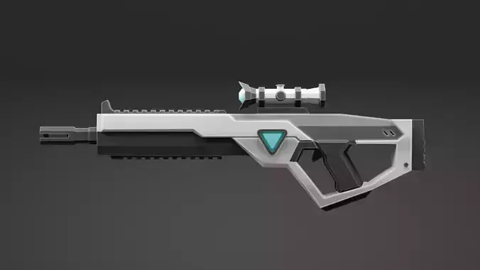 Stylized  low poly VARO rifle