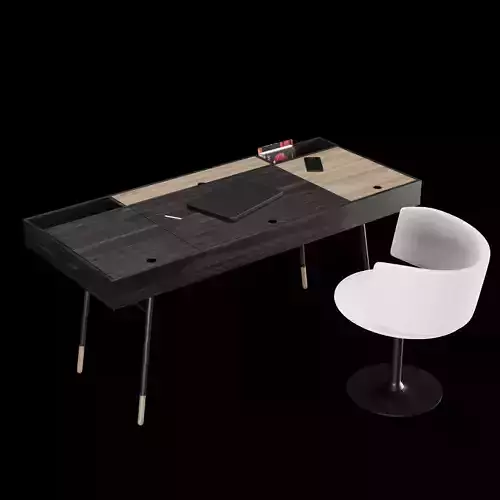 Modern work table with decor