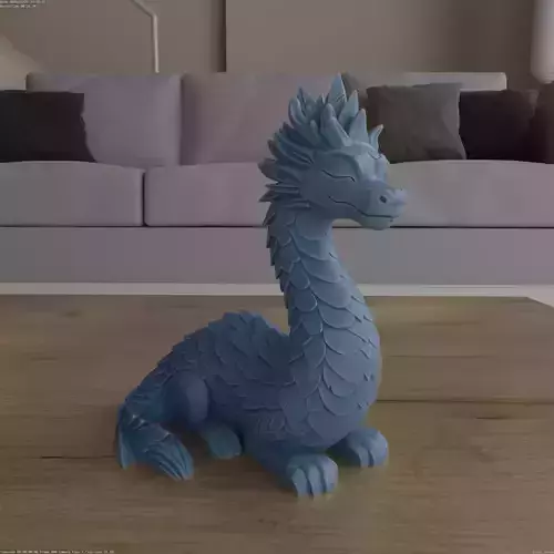 Cute Sleeping Dragon STL 3D Printable Model
