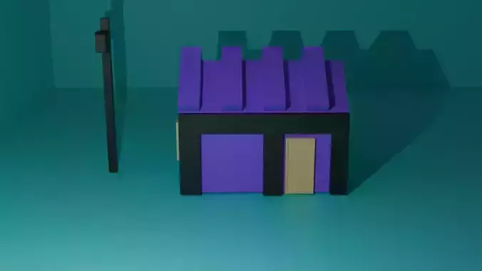 house with texture in blend obj fbx ply stl