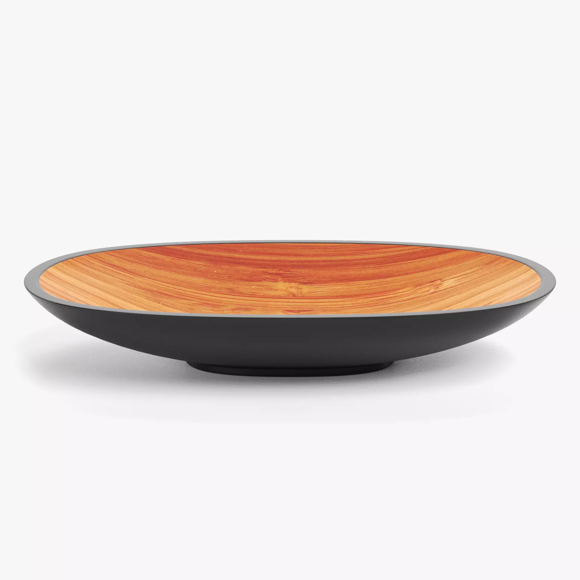 Bamboo Bowl V4 - Modern Low Oval Decorative Tableware Low-poly 3D model
