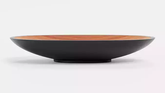 Bamboo Bowl V4 - Modern Low Oval Decorative Tableware Low-poly 3D model 5