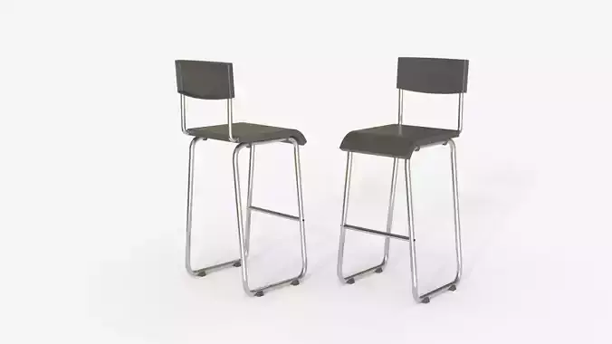 Gray Steel and Epoxy Bar Chair