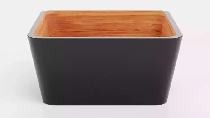 Bamboo Bowl V6 - Modern Rounded Square Decorative Tableware Low-poly 3D model 3