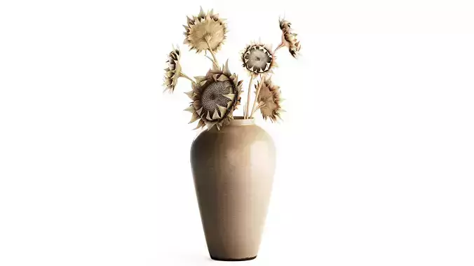Bouquet dried flower branches sunflower vase decor new