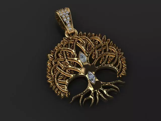Enchanted Tree of Life Pendant 3D Printable Jewelry Model 3D print model