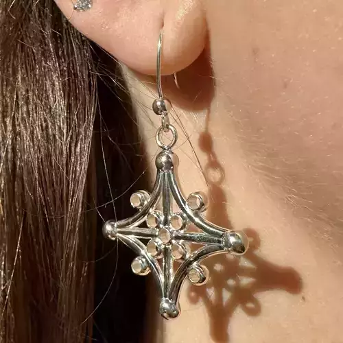 Snowflake Cross Earring