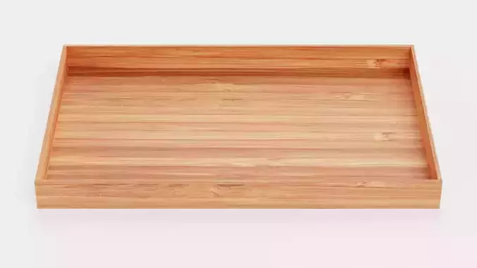 Bamboo Tableware - 6 Modern Decorative Bowls and Trays Low-poly 3D model 7