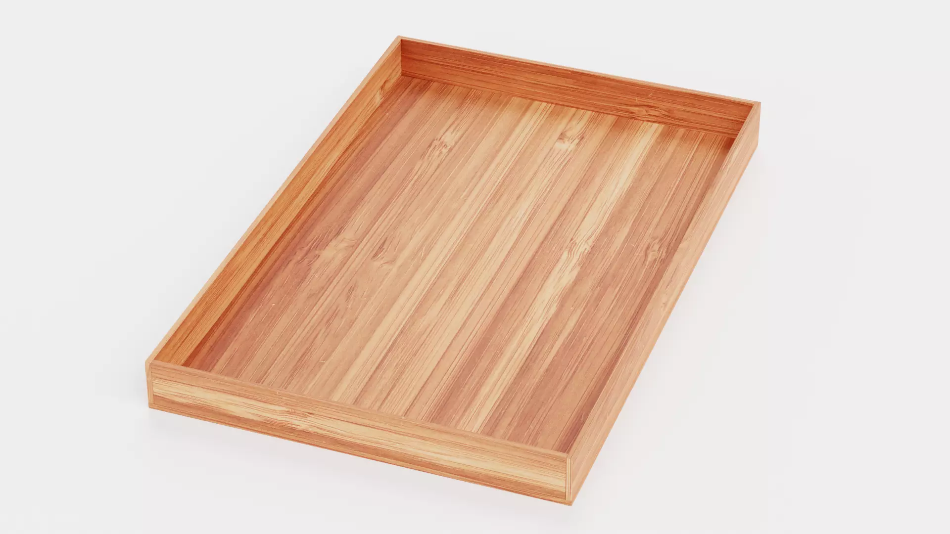 Bamboo Tray V1 - Realistic Wooden Serving Platter Low-poly 3D model