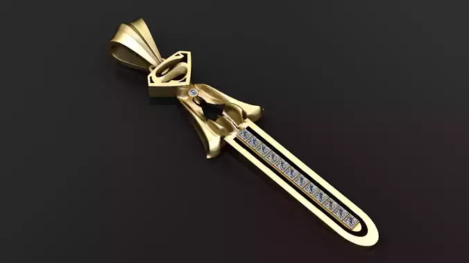 S-Emblem Sword Pendant  3D Printable Jewelry Model   