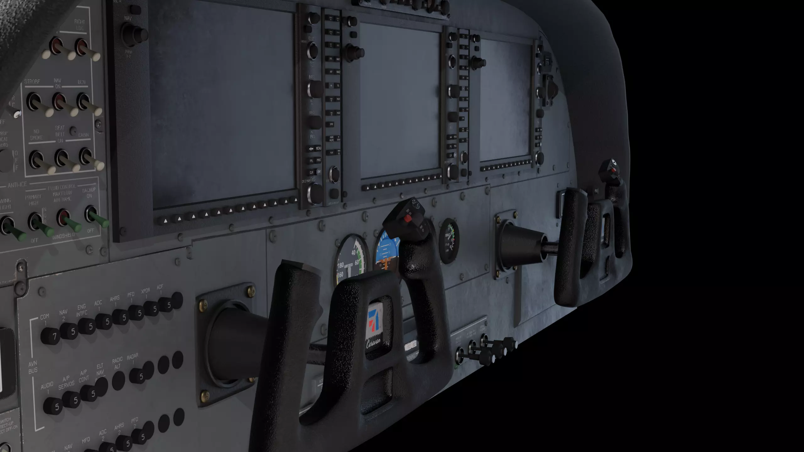 Cessna Caravan instrument panel 3D model