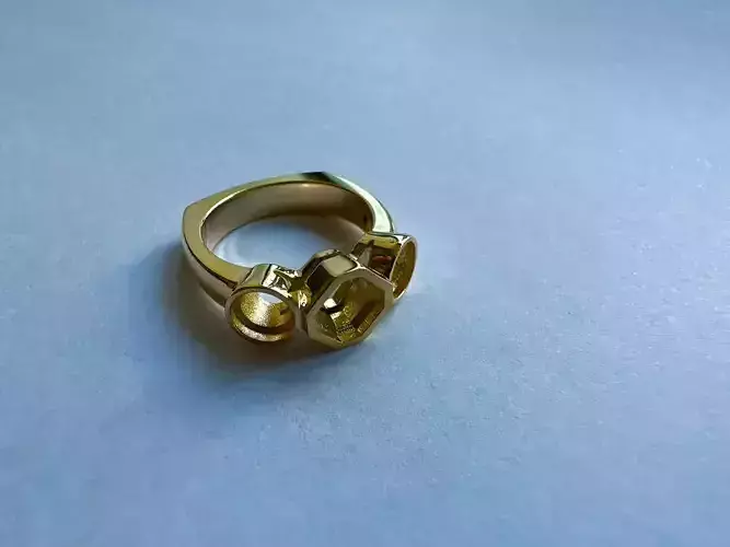 Three Stone Bezel Setting Engagement Ring